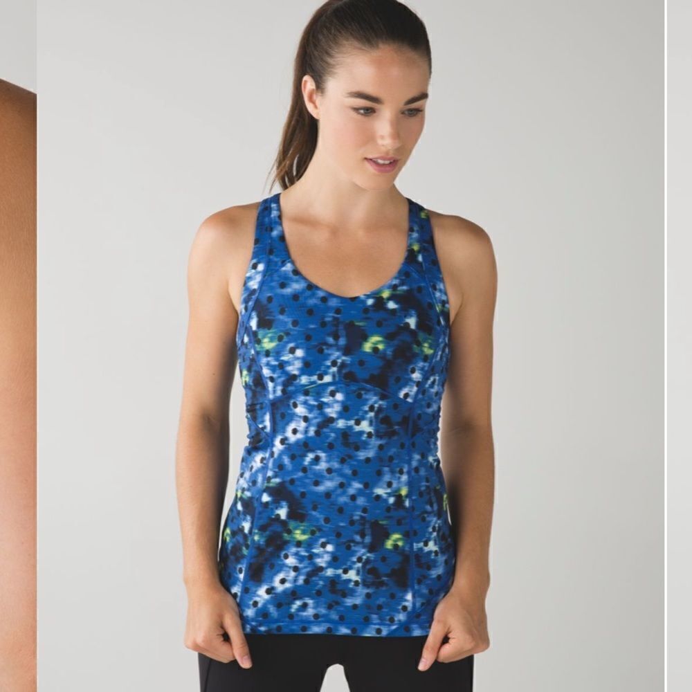 Lululemon Kanto Catch Me Tank Windy Blooms Sapphire